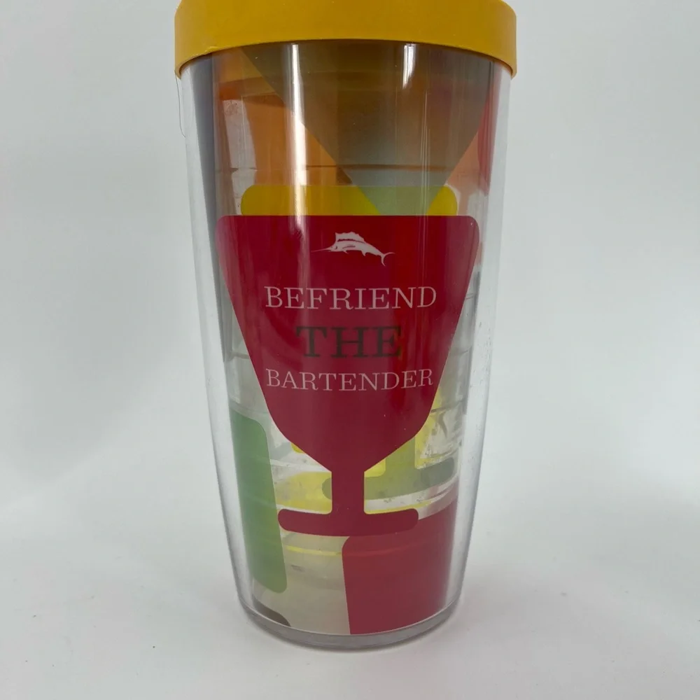 Tommy Bahama Tervis Tumbler 16 Oz Lot of 4 Different Sayings each w/ Travel Lid‎